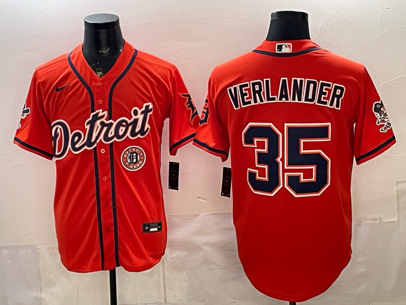 Men Detroit Tigers #35 Verlander orange Game Nike MLB Jersey0321004
